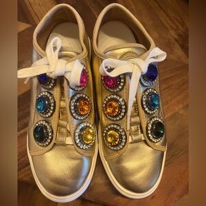 Kurt Geiger London Laney Octavia Gold Jewel Sneakers